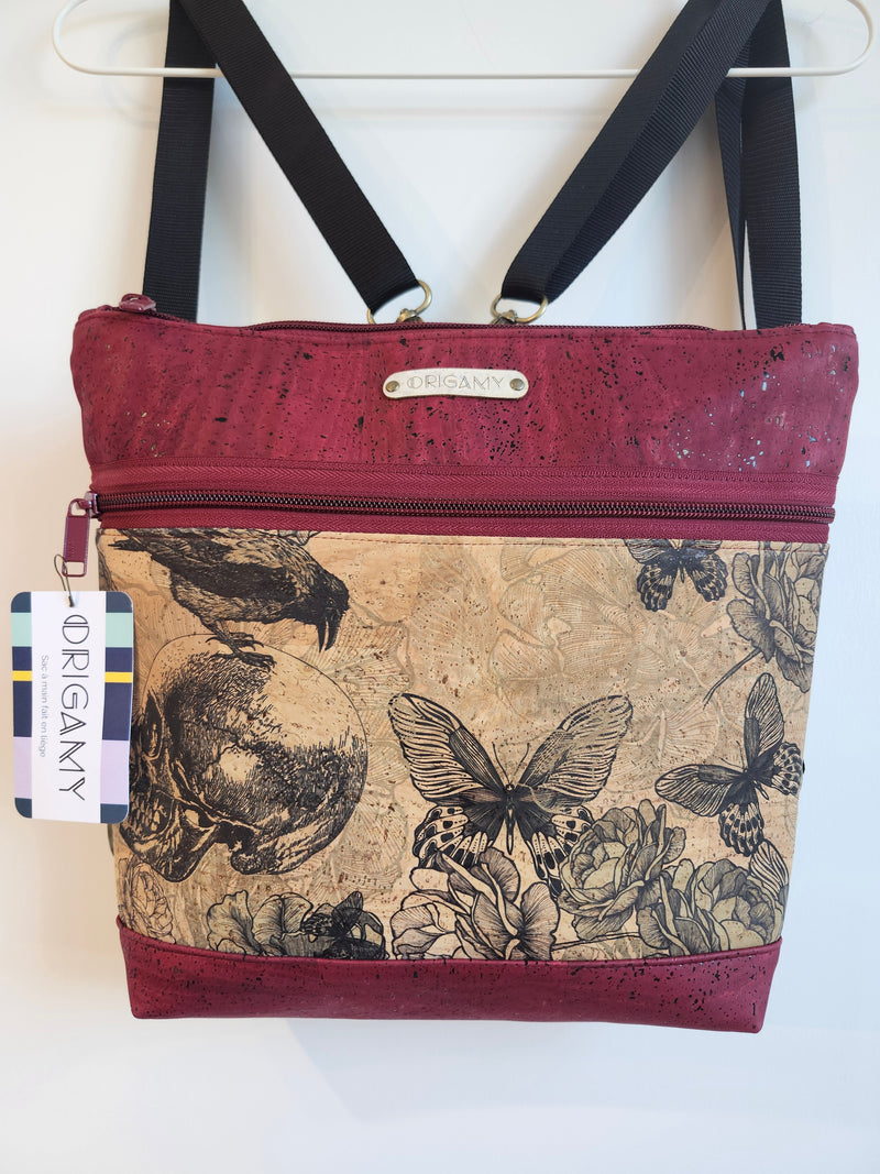 Sac Nini liège | bordeau et papillon| Origamy
