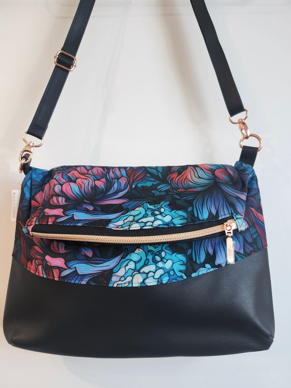 Sac Indri cuirette | Noir et Fleur | MademoiZèbre