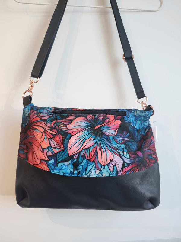 Sac Indri cuirette | Noir et Fleur | MademoiZèbre
