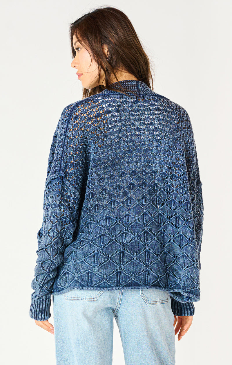 Cardigan indigo délavé | DEX