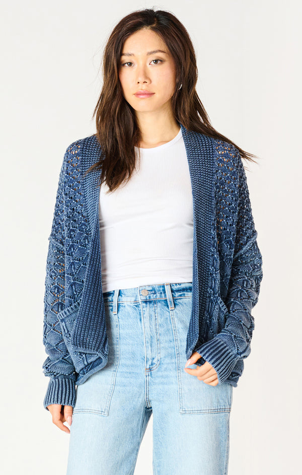 Cardigan indigo délavé | DEX