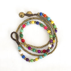 Bracelet de cheville billes 2 attaches | Soleil Soleil