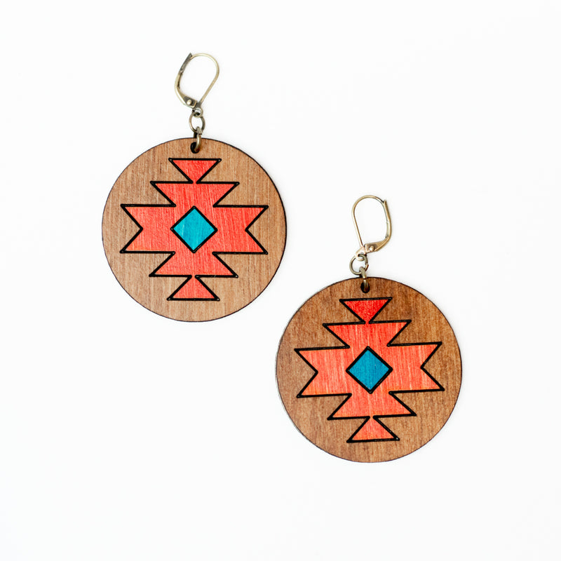 Boucles d'oreilles Sud ouest grande - Rebelles des bois
