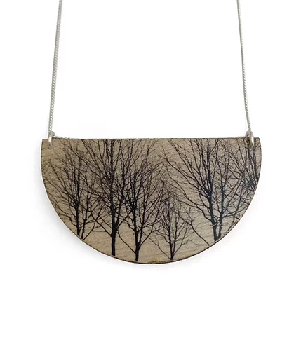 Collier drop arbre | bois foncé | Black Drop