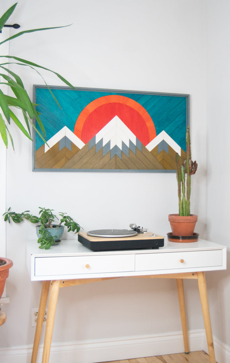 Tableau en bois Montagne au couchant 03 | 21X41 | RDB DESIGN