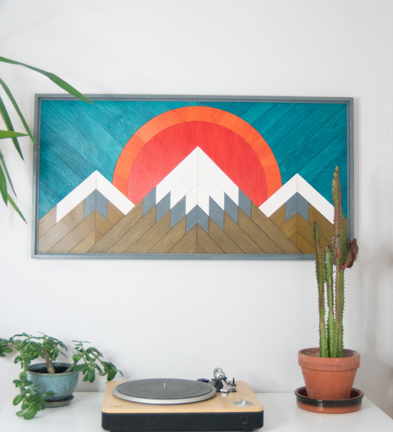 Tableau en bois Montagne au couchant 03 | 21X41 | RDB DESIGN