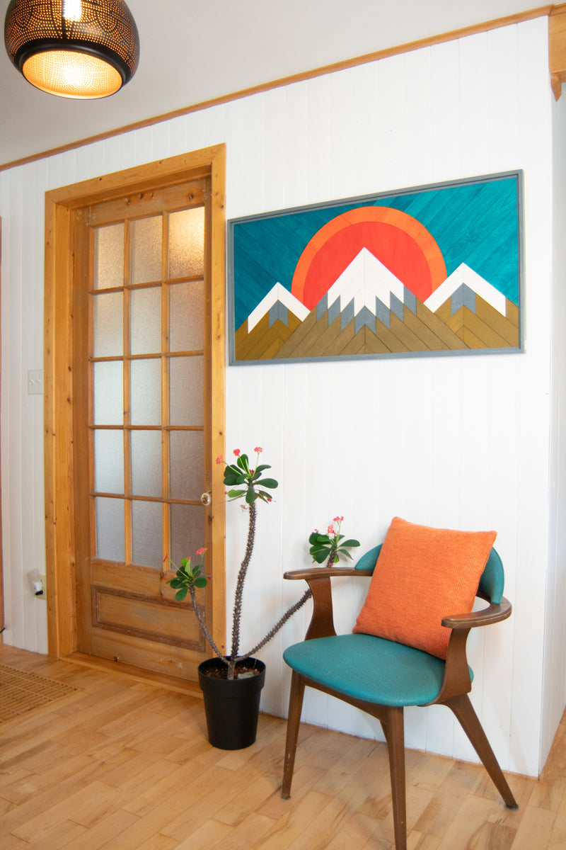 Tableau en bois Montagne au couchant 03 | 21X41 | RDB DESIGN