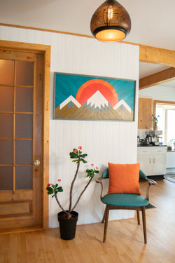 Tableau en bois Montagne au couchant 03 | 21X41 | RDB DESIGN