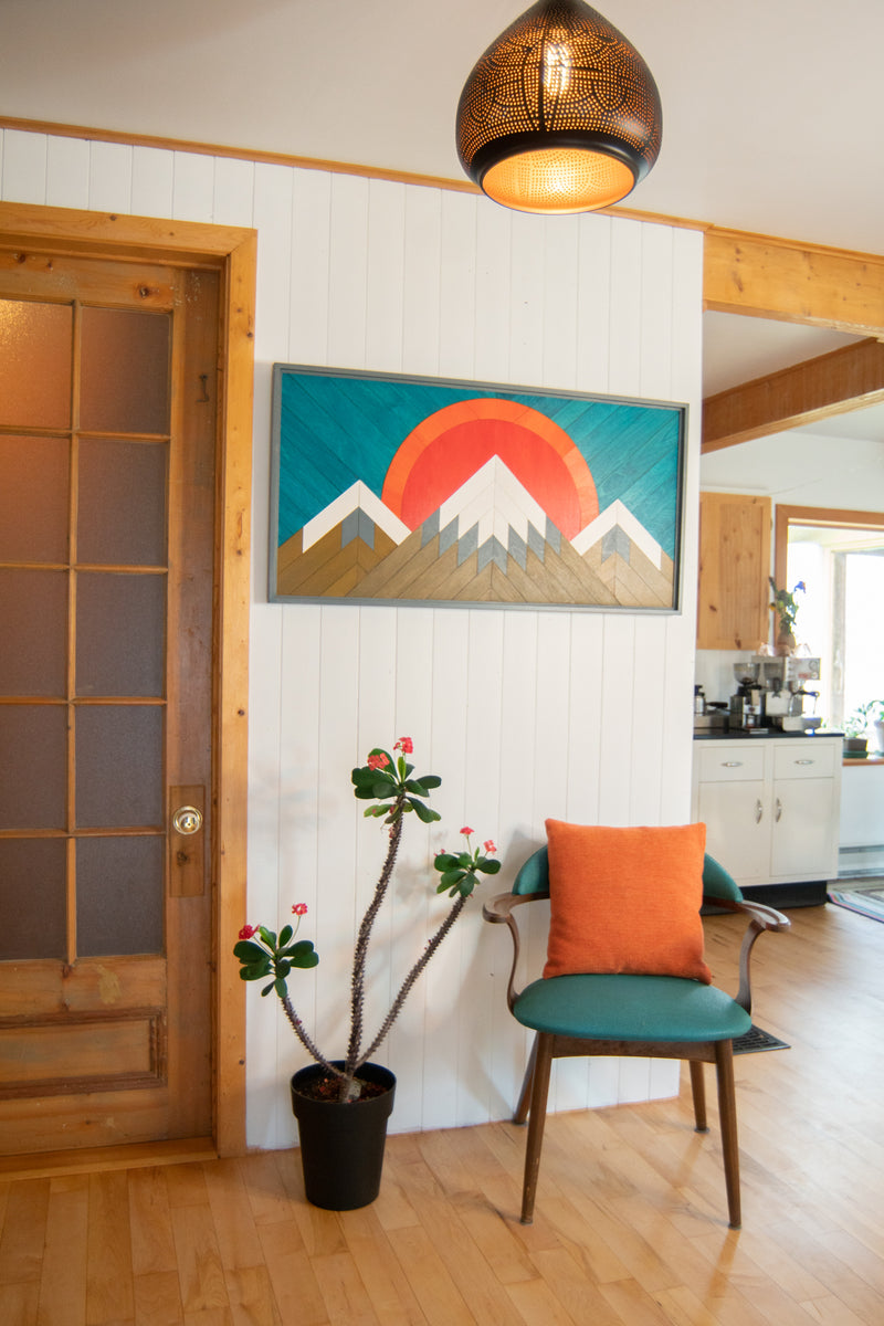 Tableau en bois Montagne au couchant 03 | 21X41 | RDB DESIGN