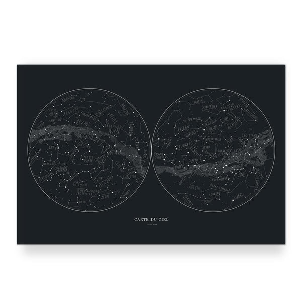 Illustration carte du ciel | 12" x 18" | Baltic club