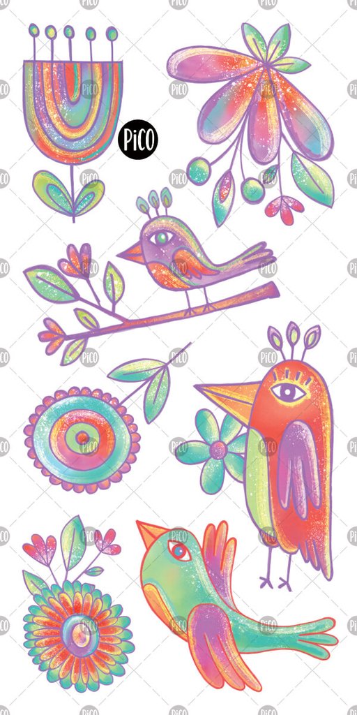 Tatouage temporaire | Les merveilleux oiseaux | Pico tatoo