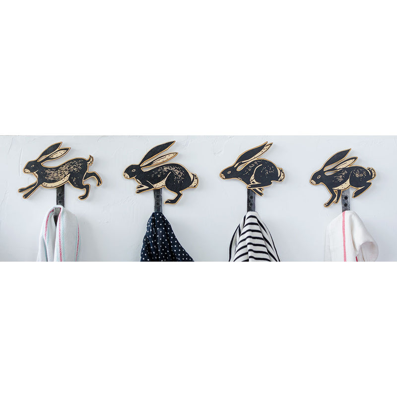 Crochet mural en bois - Lièvre