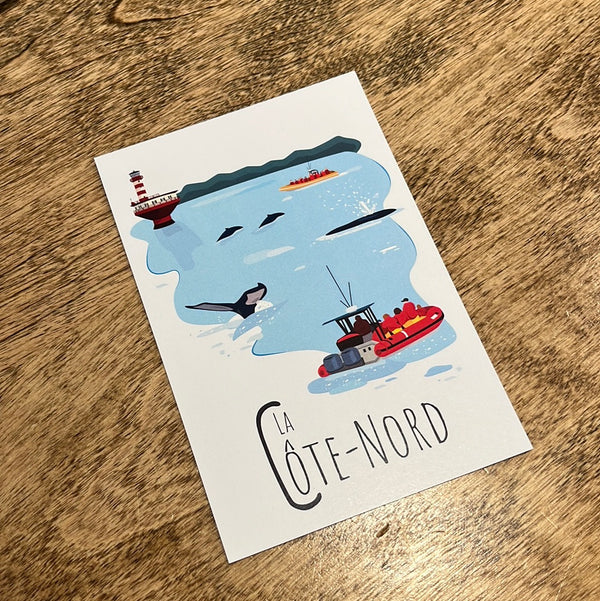 Carte postale Côte Nord| M.O. graphiste