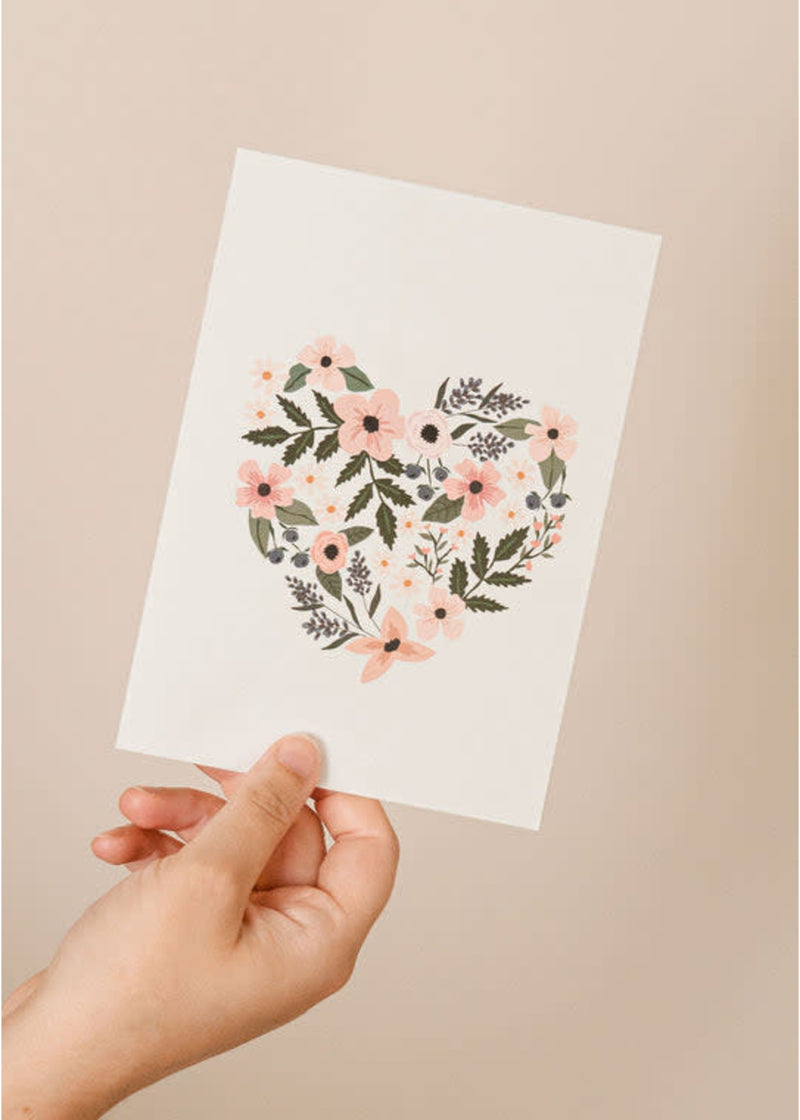 Carte de souhait Coeur Plein De Fleurs | MIMI & AUGUST