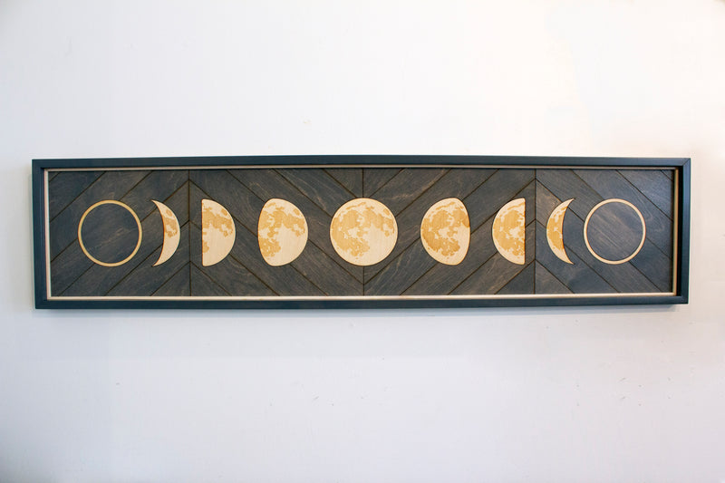 Tableau en bois Cycle lunaire 16 | 8 3/8 X 37 | RDB Design