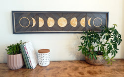 Tableau en bois Cycle lunaire 16 | 8 3/8 X 37 | RDB Design