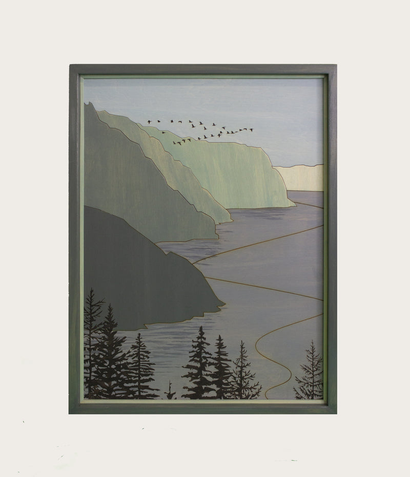 Tableau en bois L'Anse à Tabatière 10 | 16 5/8 X 12 3/8 | RDB Design
