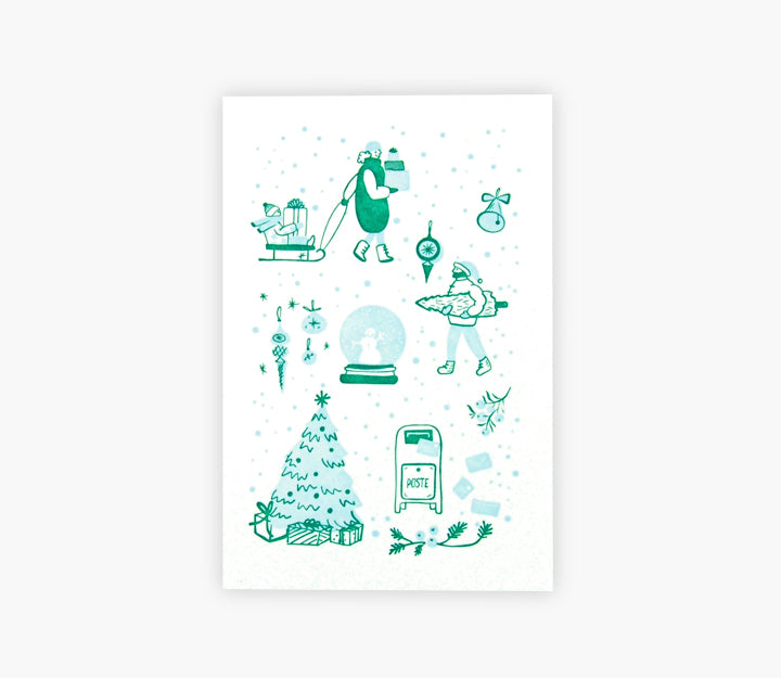 Carte de noël En route vers les Fêtes - Pigeon