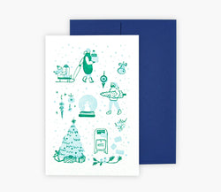 Carte de noël En route vers les Fêtes - Pigeon